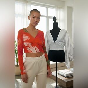 005 COMBO:  Cropped blouses size S